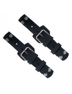 Paire d'attache capot Cuir Noir OMP