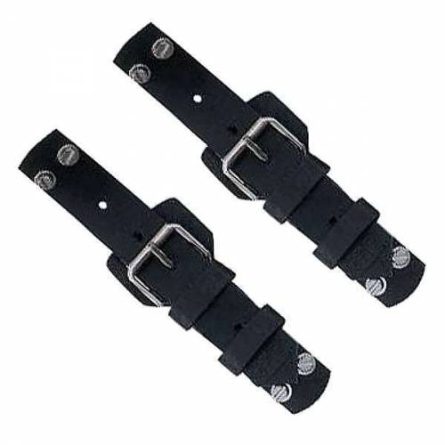 Paire d'attache capot Cuir Noir OMP