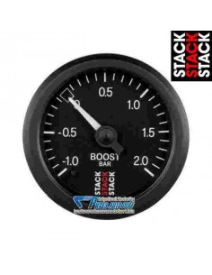 Manomètre pression de Turbo STACK 52mm -1/+2 Bars fond Noir