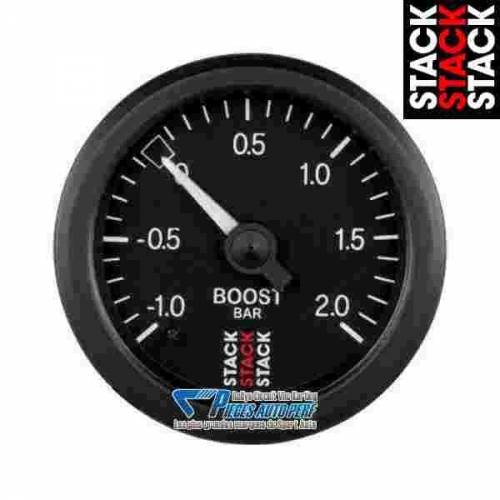 Manomètre pression de Turbo STACK 52mm -1/+2 Bars fond Noir