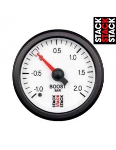Manomètre pression de Turbo STACK Diamètre 52mm -1/+2 Bars fond Blanc