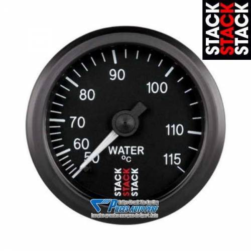 Manomètre température d'eau STACK Diamètre 52mm 50/115° fond Noir