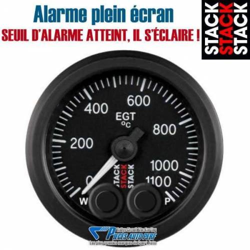 Manomètre température gaz d'échappement STACK PRO-CONTROLE 52mm 0/1100°