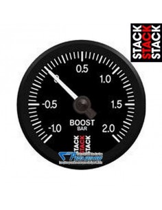Manomètre pression de Turbo STACK PRO Diamètre 52mm -1/+2 Bars fond Noir