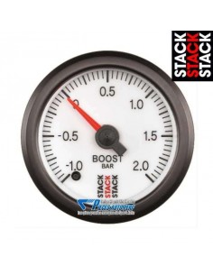 Manomètre pression de Turbo STACK PRO Diamètre 52mm -1/+2 Bars fond Blanc