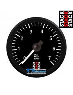 Manomètre pression d'Huile STACK PRO Diamètre 52mm 0/7 Bars fond Noir