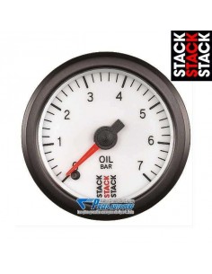 Manomètre pression d'Huile STACK PRO Diamètre 52mm 0/7 Bars fond Blanc