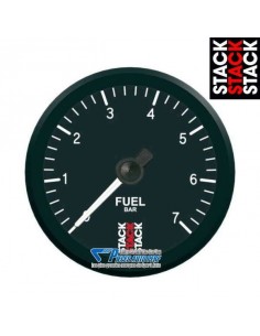 Manomètre pression d'Essence STACK PRO Diamètre 52mm 0/7 Bars fond Noir