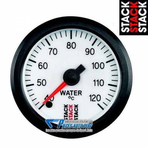 Manomètre température d'Eau STACK PRO Diamètre 52mm 40/125° fond Blanc