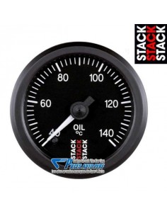 Manomètre température d'Huile STACK PRO Diamètre 52mm 60/140° fond Noir