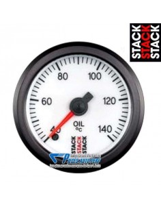 Manomètre température d'Huile STACK PRO Diamètre 52mm 60/140° fond Blanc