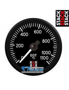 Manomètre température gaz d'échappement STACK PRO Diamètre 52mm 0/1100° fond Noir