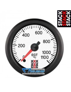 Manomètre température gaz d'échappement STACK PRO Diamètre 52mm 0/1100° fond Blanc