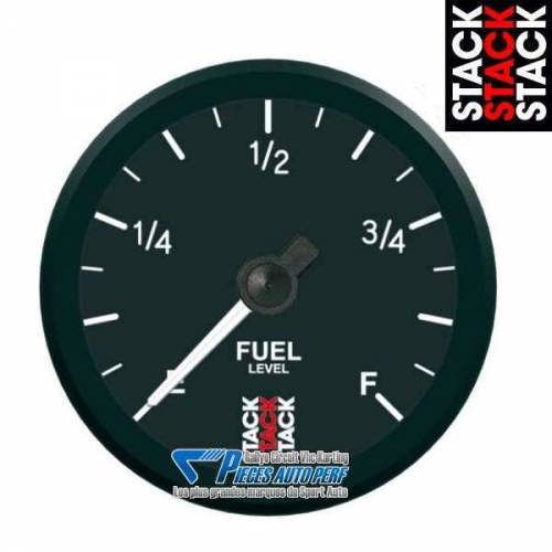 Manomètre niveau d'Essence STACK PRO Diamètre 52mm 0/280 Ohms fond Noir