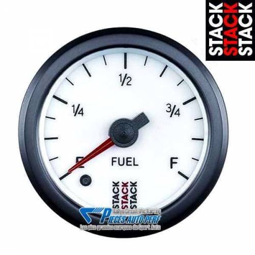 Manomètre niveau d'Essence STACK PRO Diamètre 52mm 0/280 Ohms fond Blanc