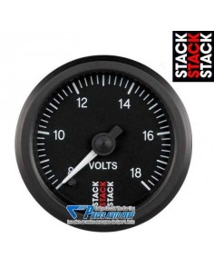 Manomètre Voltmètre STACK PRO Diamètre 52mm 8/18v fond Noir