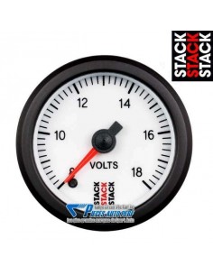 Manomètre Voltmètre STACK PRO Diamètre 52mm 8/18v fond Blanc