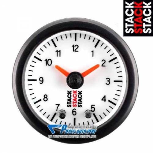 Manomètre Horloge analogique STACK PRO Diamètre 52mm fond Blanc