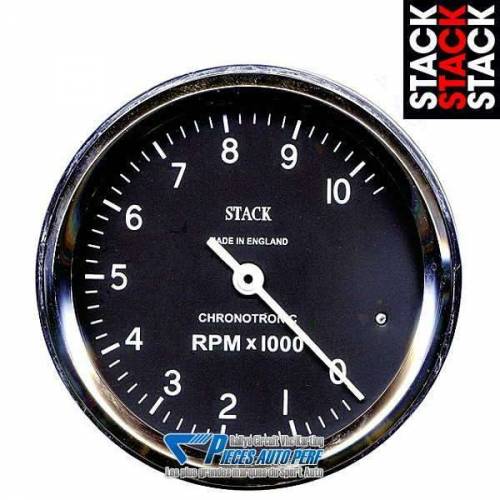 Compte-tours STACK ST 200 CLASSIC Diamètre 80mm 0/10000 RPM Fond Noir