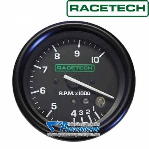 Compte-tours RACETECH Diamètre 80mm 0/10000 RPM avec shift-light
