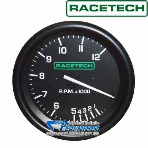Compte-tours RACETECH Diamètre 80mm 0/12000 RPM sans shift-light