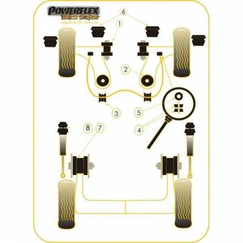 2 Silentblocs renforcés Black supports de fixations de barre anti-roulis avant Volkswagen Golf 3