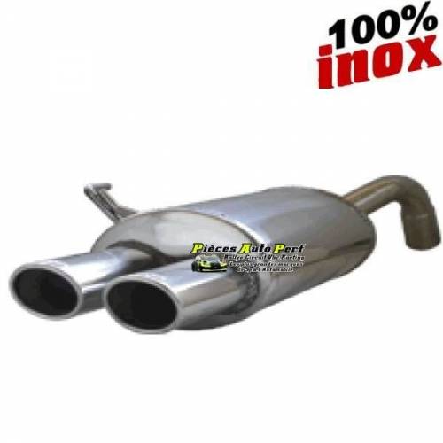 Silencieux échappement arrière Inox 2 sorties Ovales 90x70mm Audi A3 8L 1l9 TDi 110