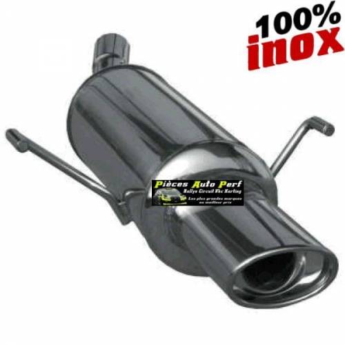 Silencieux échappement arrière Inox 1 sortie Ovale 120x80mm Audi A3 8L 1l9 TDi 130
