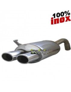 Silencieux échappement arrière Inox 2 sorties Ovales 90x70mm Audi A3 8L 1l8 Turbo